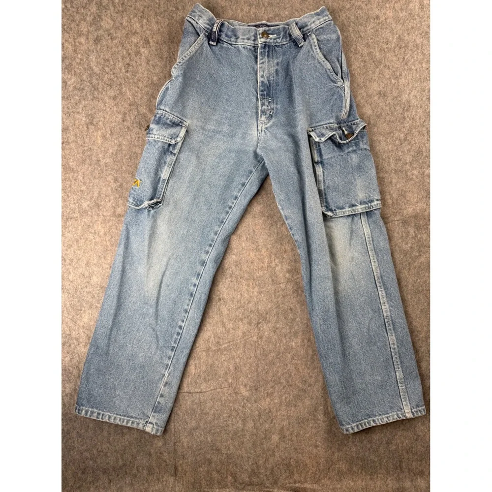 Mecca USA DNM Kids Vintage Cargo Jeans Light‎ Wash Blue Denim Size 10 Streetwear